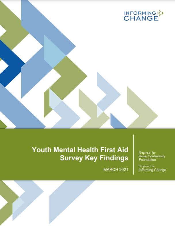 Cover of Youth Mental Health Report